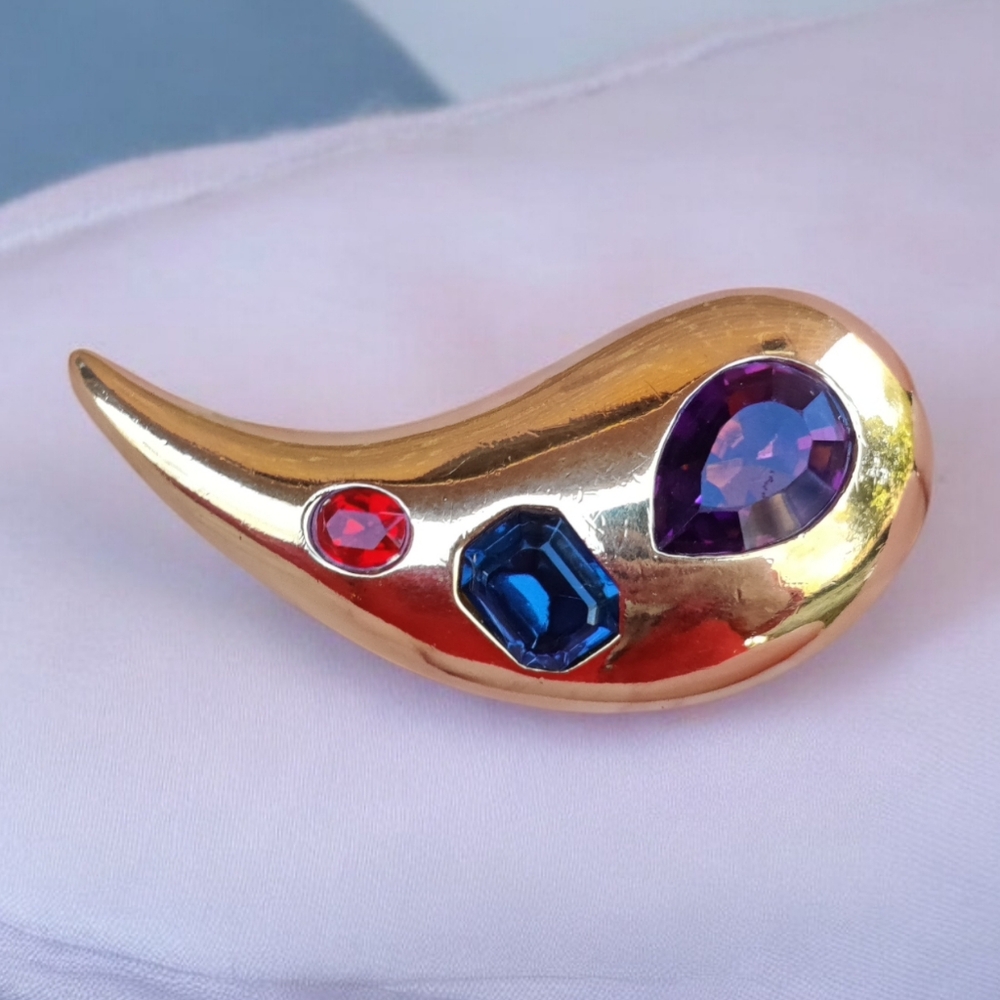 Vintage Givenchy Paris NY bold and colorful brooch